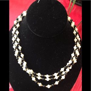 Vintage Multi-tier Faux Pearls w  Mini Gold Beads